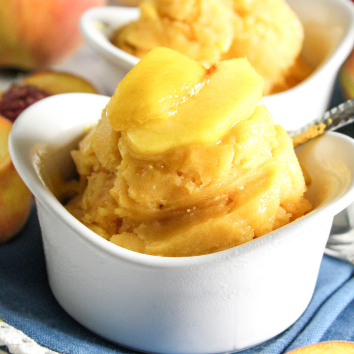 No Churn Dairy Free Fresh Peach Sorbet