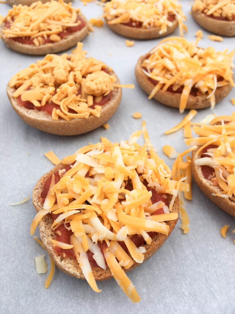 Mini Pizza Bagels Baking You Happier