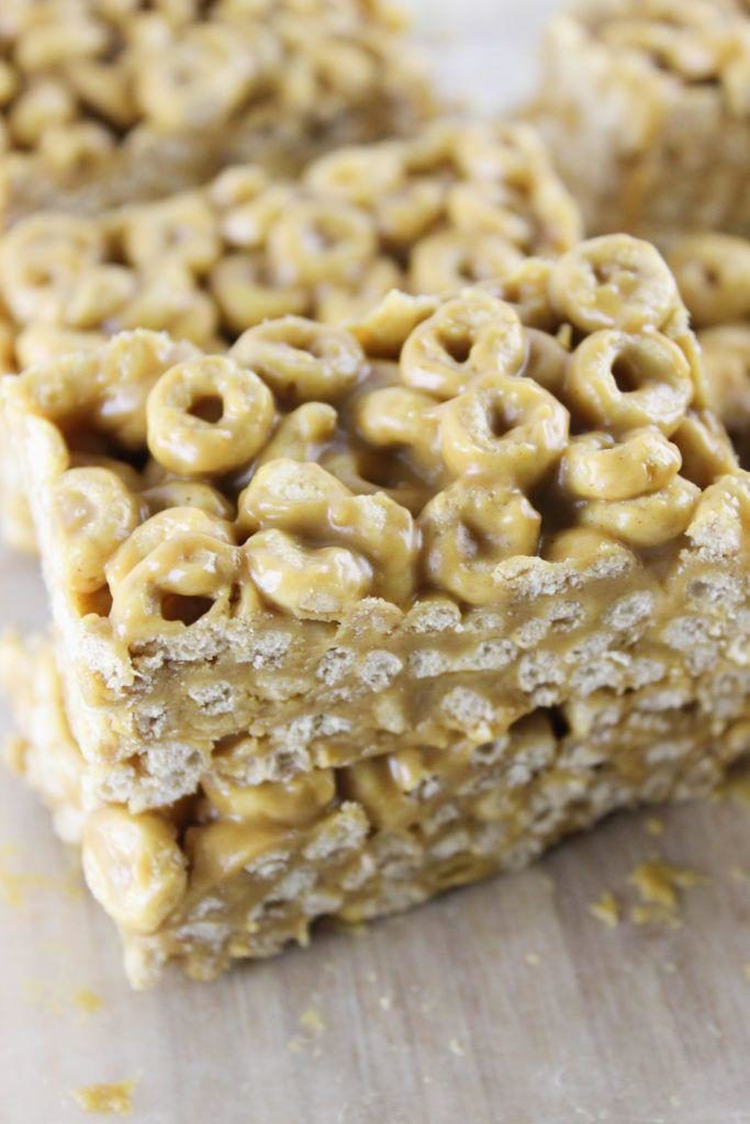 No Bake Vegan Peanut Butter Cheerio Bars | Baking You Happier