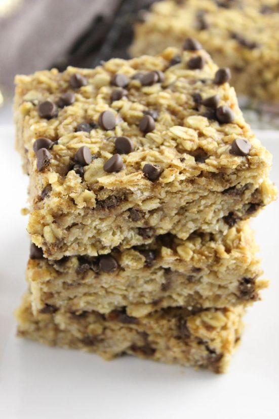 Easy Chocolate Chip Oatmeal Breakfast Squares