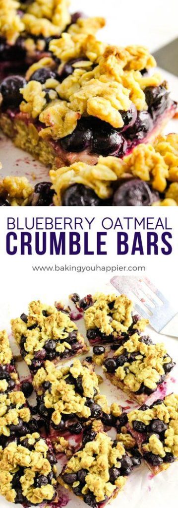 Easy Blueberry Oatmeal Crumble Bars