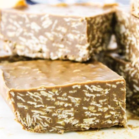 No Bake Chocolate Peanut Butter Oat Bars