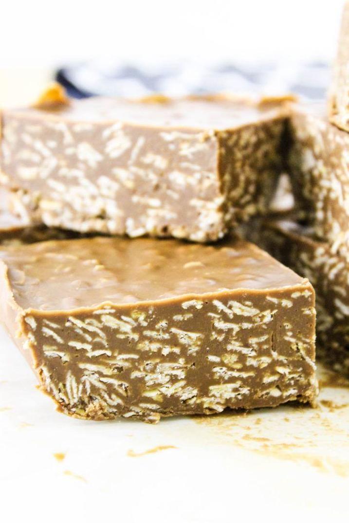 No Bake Chocolate Peanut Butter Oat Bars