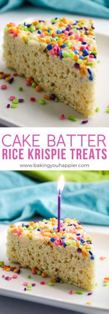 Cake Batter Rice Krispie Treats