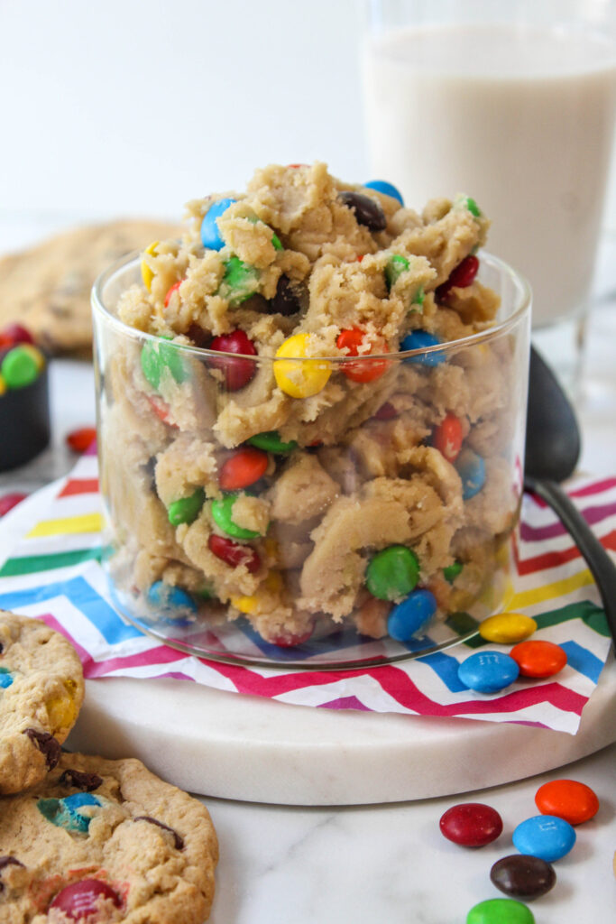 Easy no bake M&M cookie dough safe to eat
