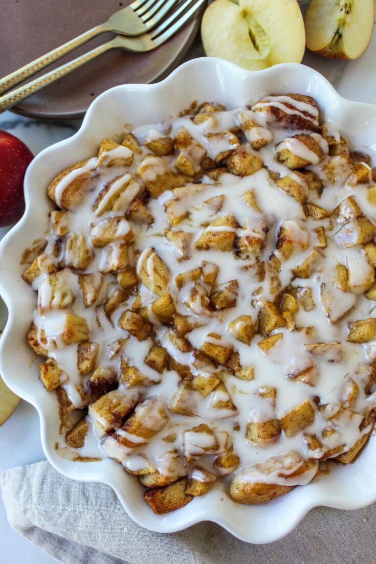 Apple Fritter Cinnamon Roll Bake