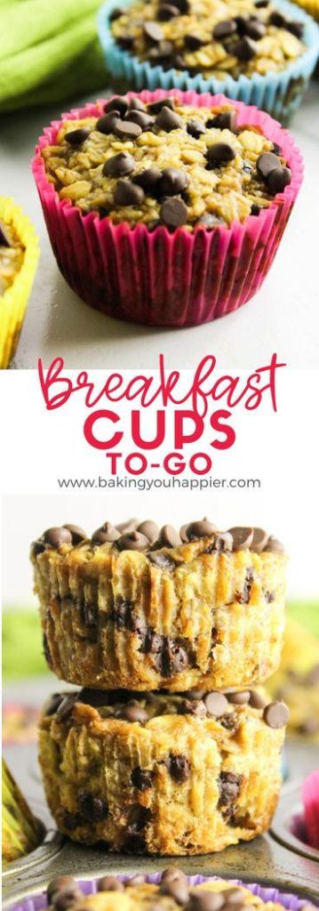 Easy Chocolate Chip Oatmeal Breakfast Cups