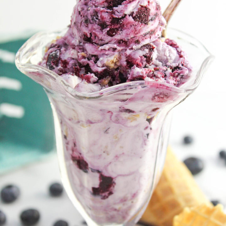 No Churn Blueberry Cheesecake Ice Cream