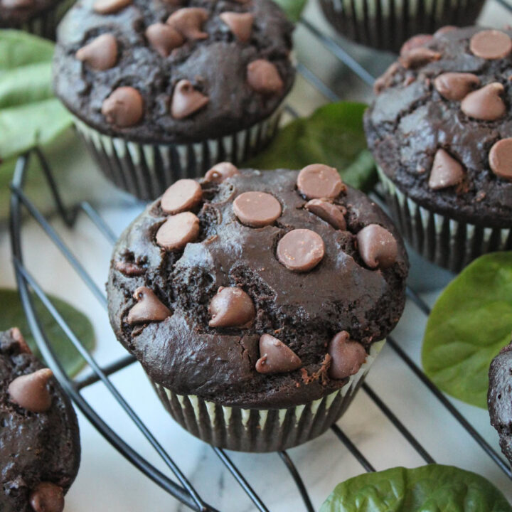 Chocolate Spinach Banana Muffins
