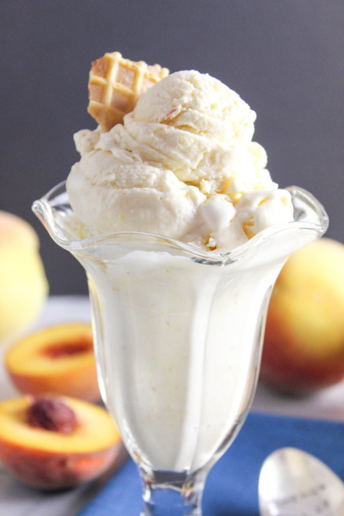 No Churn Peaches and Cream Ice Cream