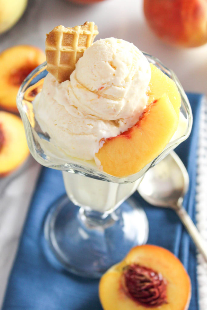 No Churn Peaches and Cream Ice Cream