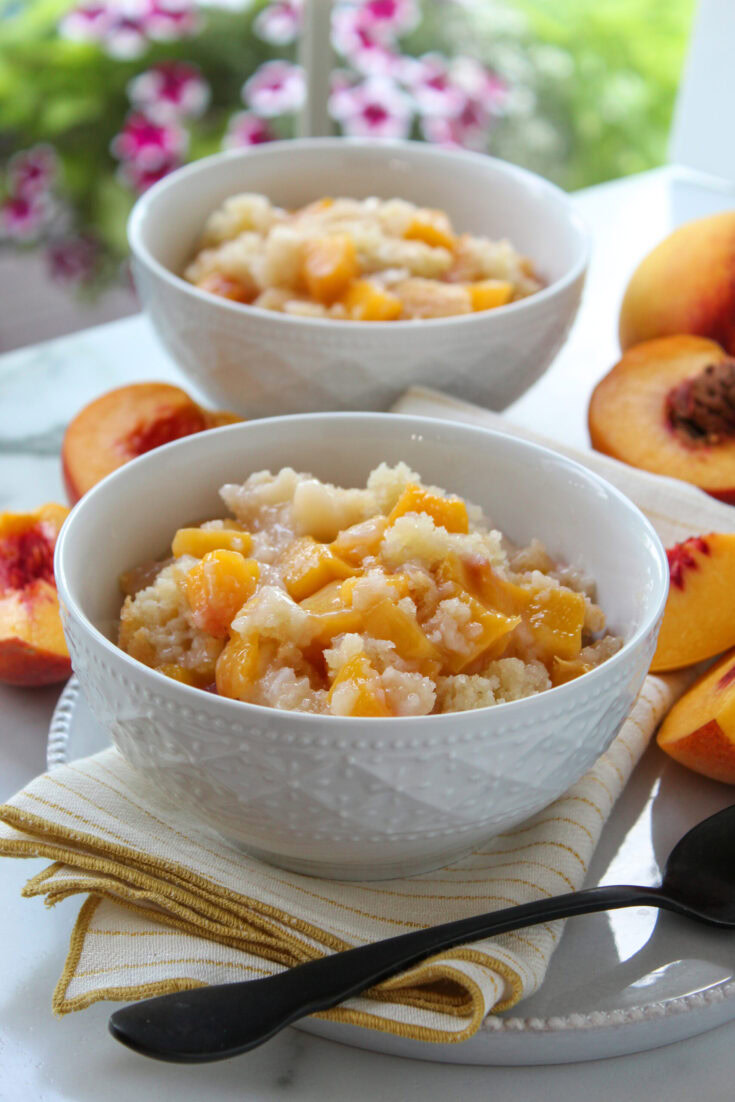 Baked Sticky Peach Pudding