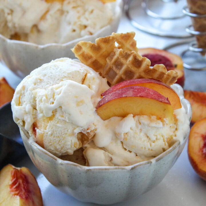 No Churn Peaches and Cream Ice Cream