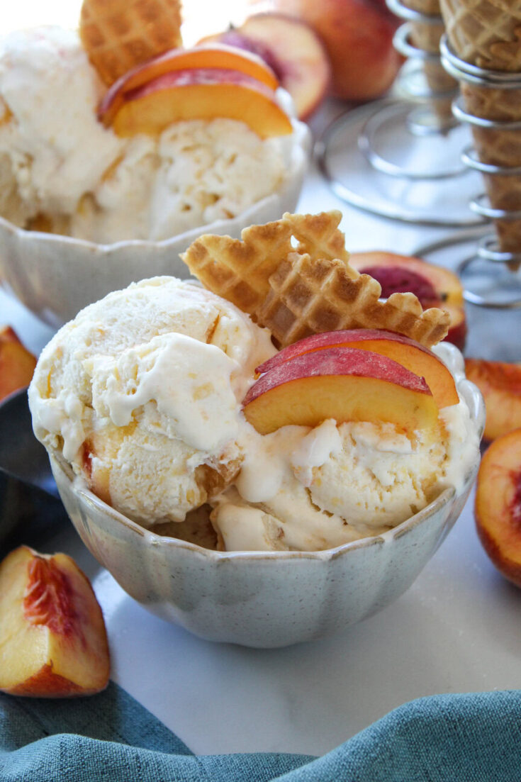 No Churn Peaches and Cream Ice Cream