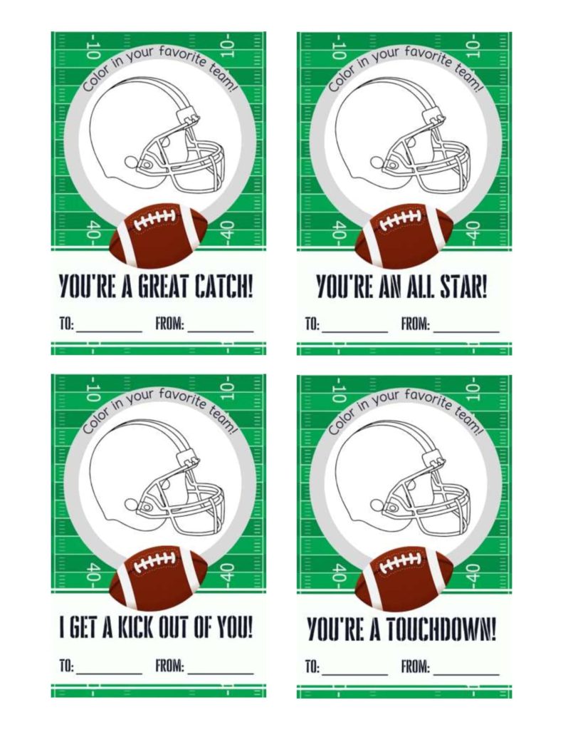 Printable Football Valentine S For School Baking You Happier
