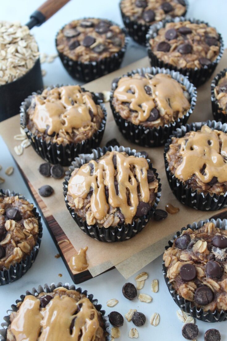 Peanut Butter Banana Baked Oatmeal Cups