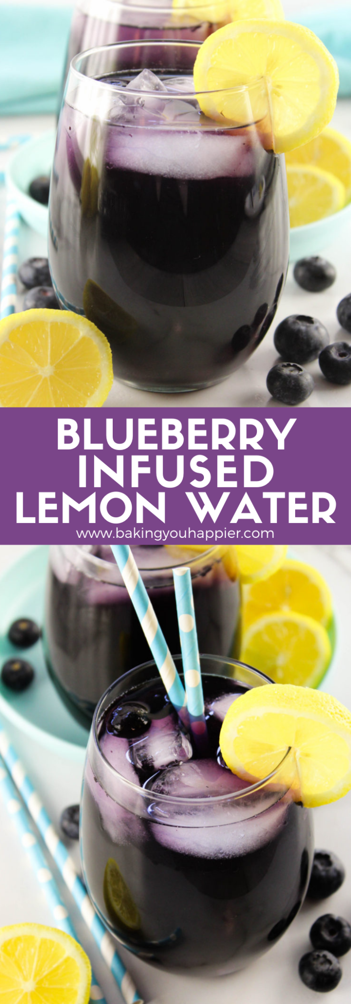Blueberry Infused Lemon Water Baking You Happier