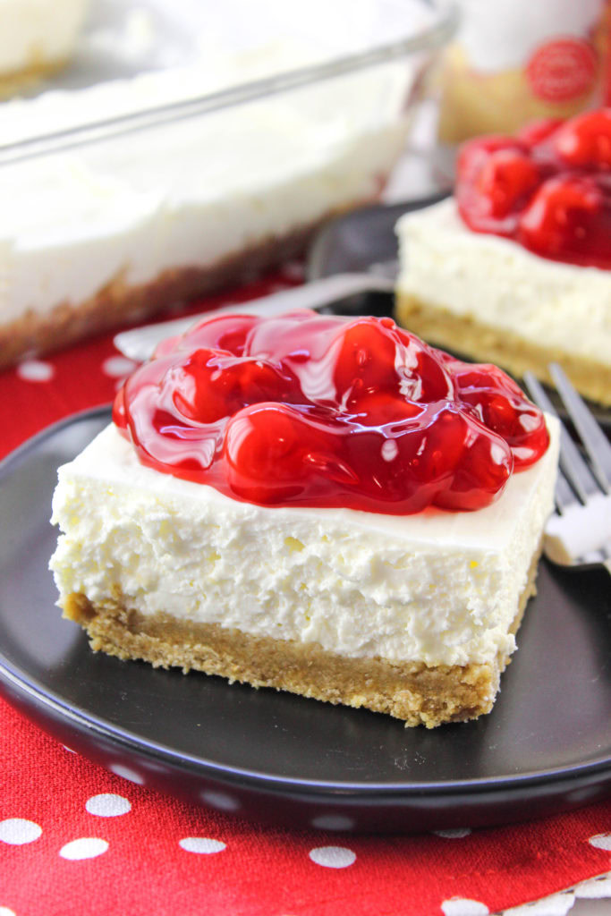 No Bake Cherry Cheesecake Bars