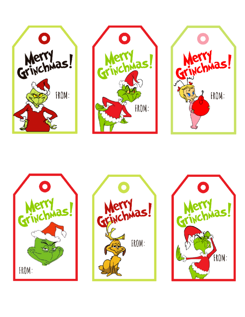 How The Grinch Stole Christmas TO ~ FROM Gift Tags Present Name Stickers Labels 