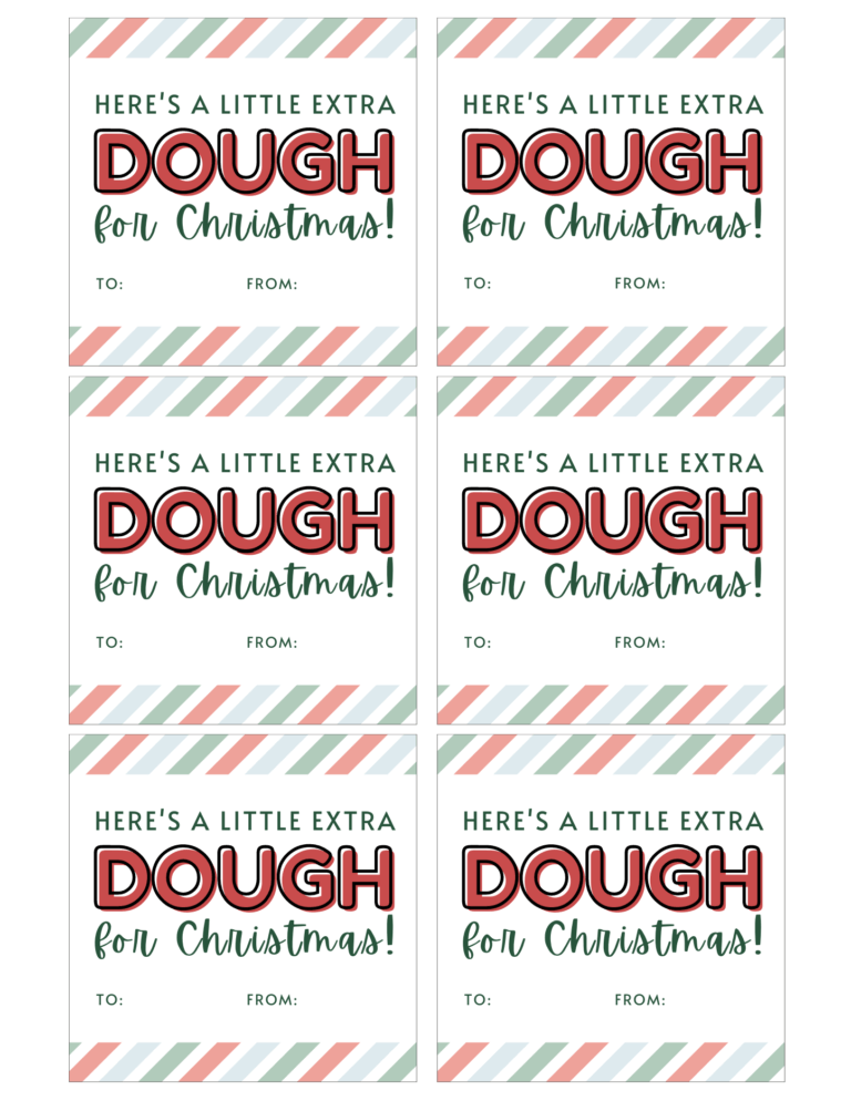 A Little Extra Dough for Christmas Free Printable Gift Tag - Baking You ...