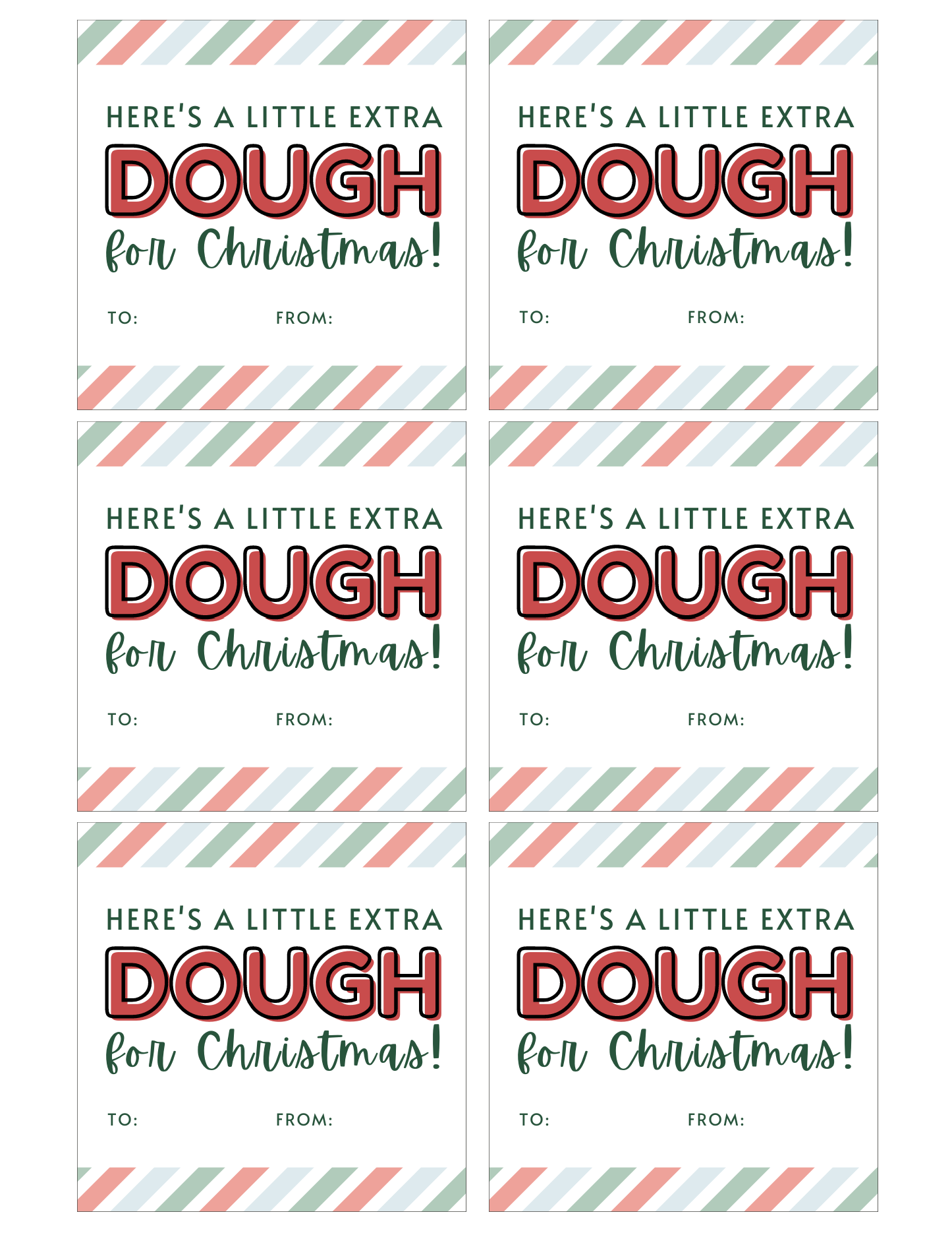 A Little Extra Dough for Christmas Free Printable Gift Tag | Baking You ...