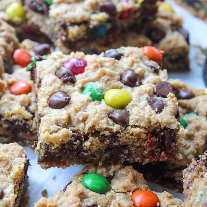 Thick & Chewy Monster Cookie Bars