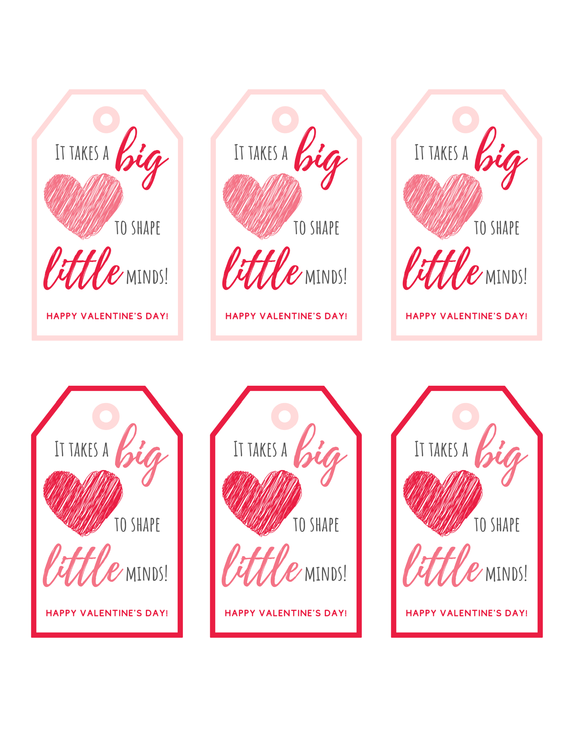 It Takes a Big Heart to Shape Little Minds Teacher Gift with Free