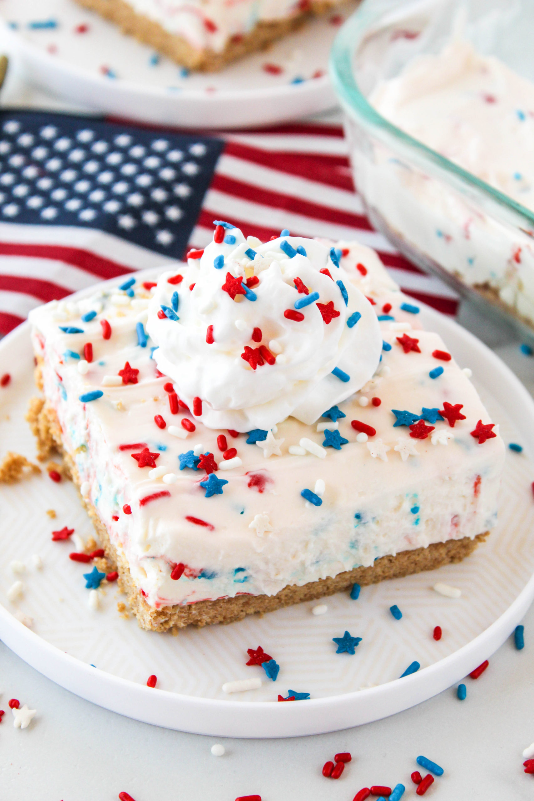 Patriotic No Bake Cheesecake
