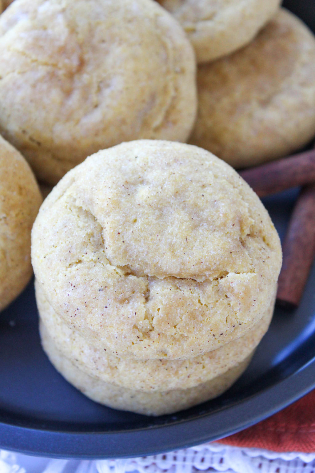 Pumpkin Cheesecake Snickerdoodles | Baking You Happier