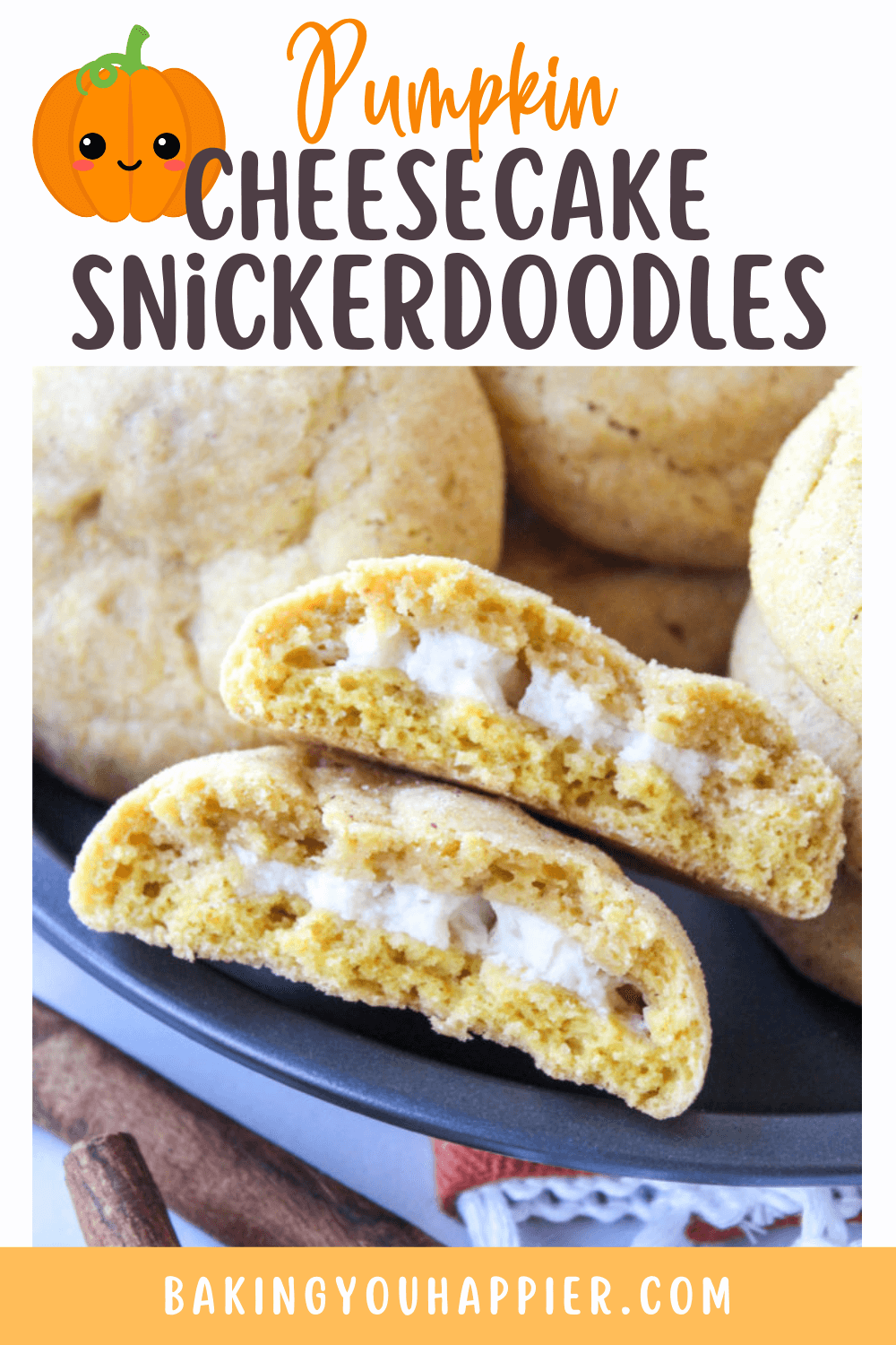 Pumpkin Cheesecake Snickerdoodles | Baking You Happier