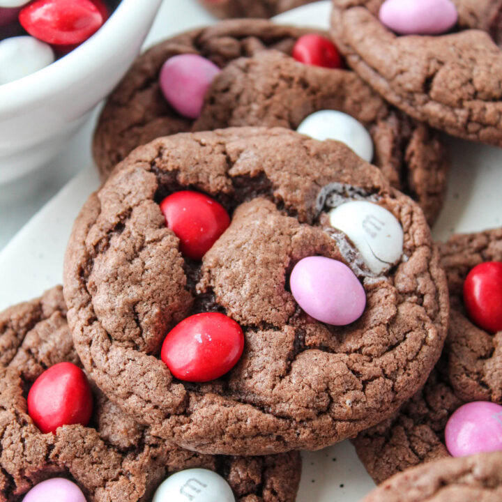 Chocolate Valentine Cake Mix Cookies