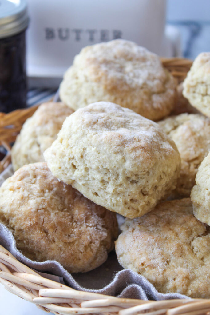 Homemade fluffy biscuits, golden and buttery