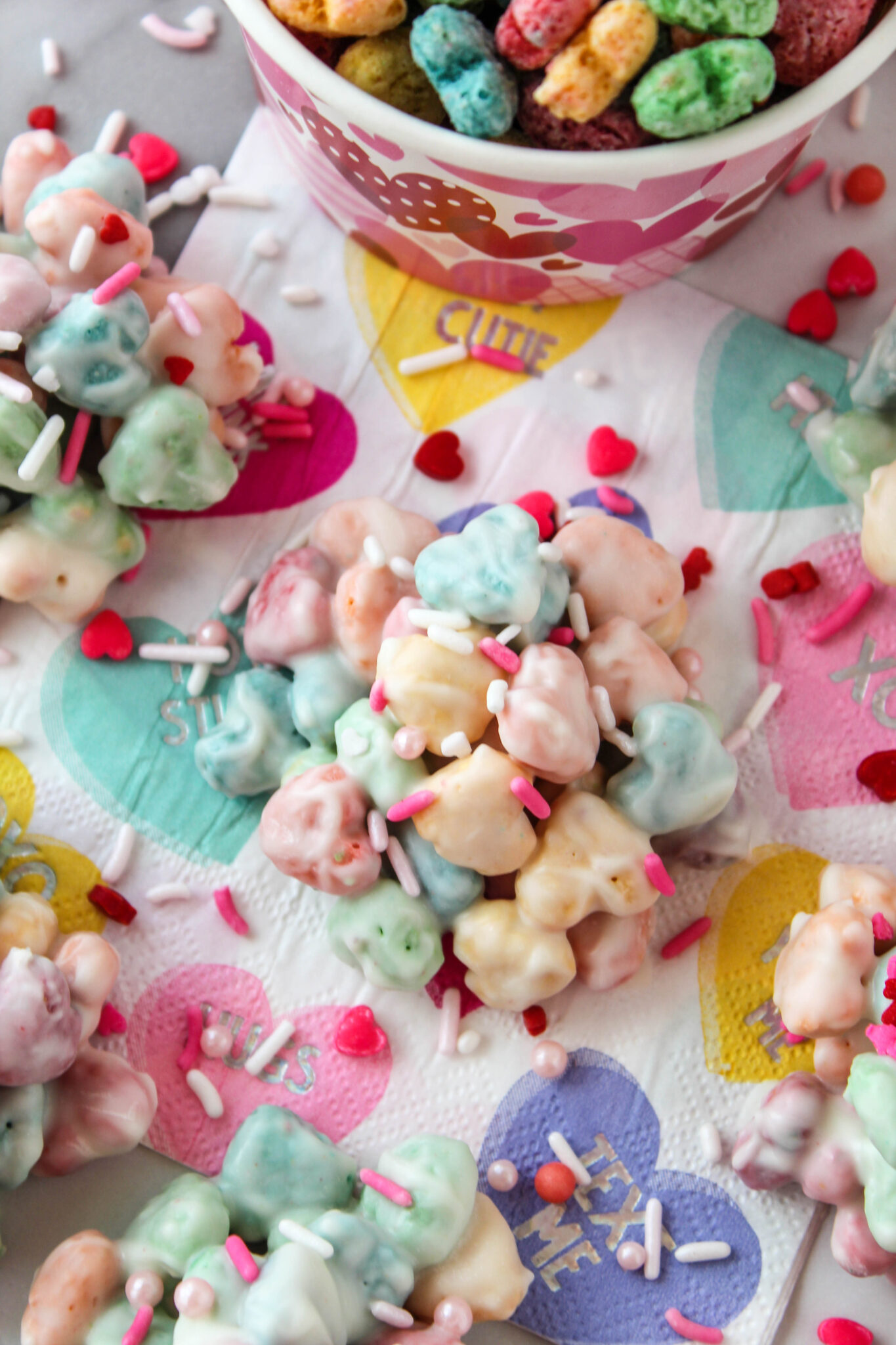 Froot Loops Sweetheart Cereal Treats - Baking You Happier