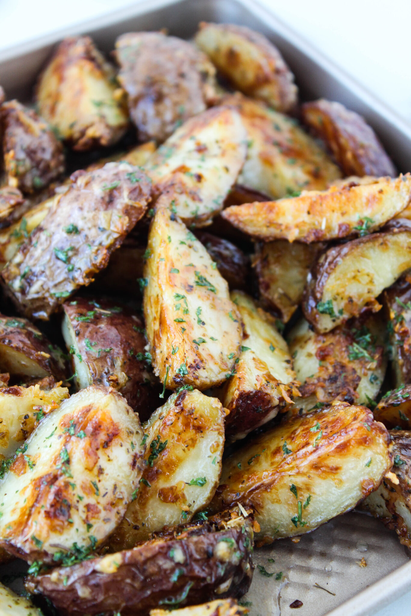Roasted Garlic Butter Parmesan Potatoes Baking You Happier