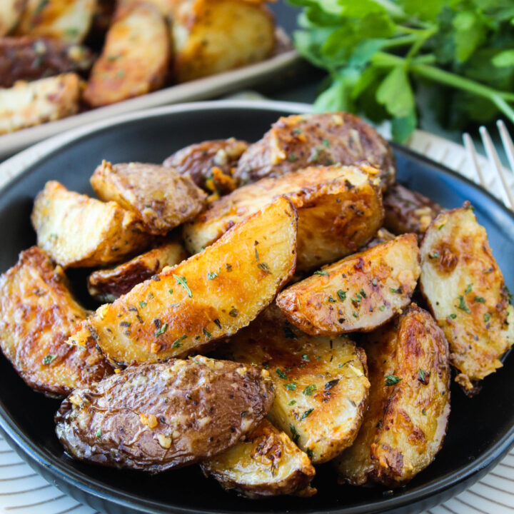 Roasted Garlic Butter Parmesan Potatoes