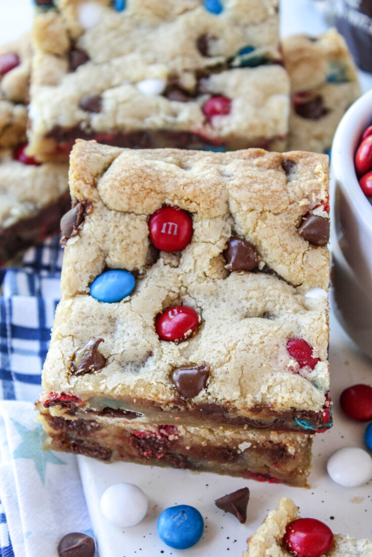 4th of July M&M Cookie Bars