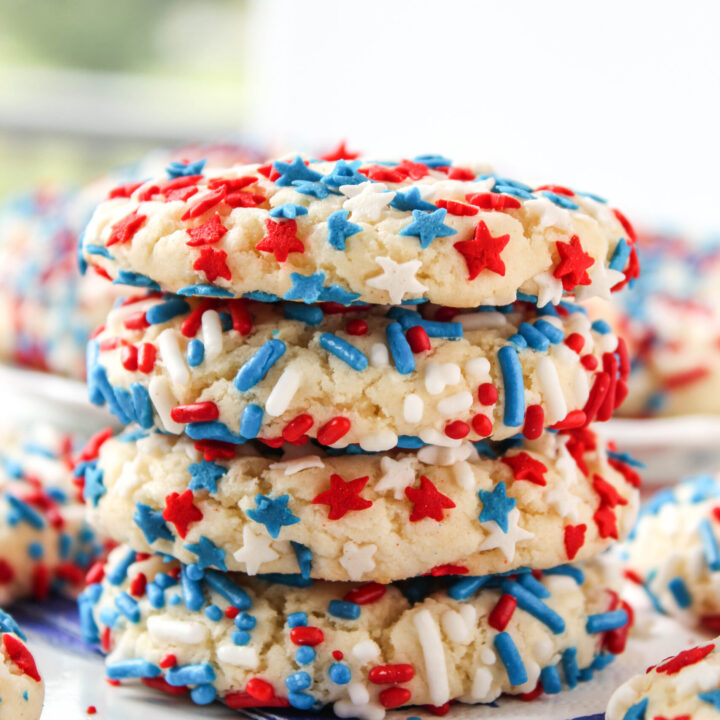 4th of July Sprinkle Cake Mix Cookies