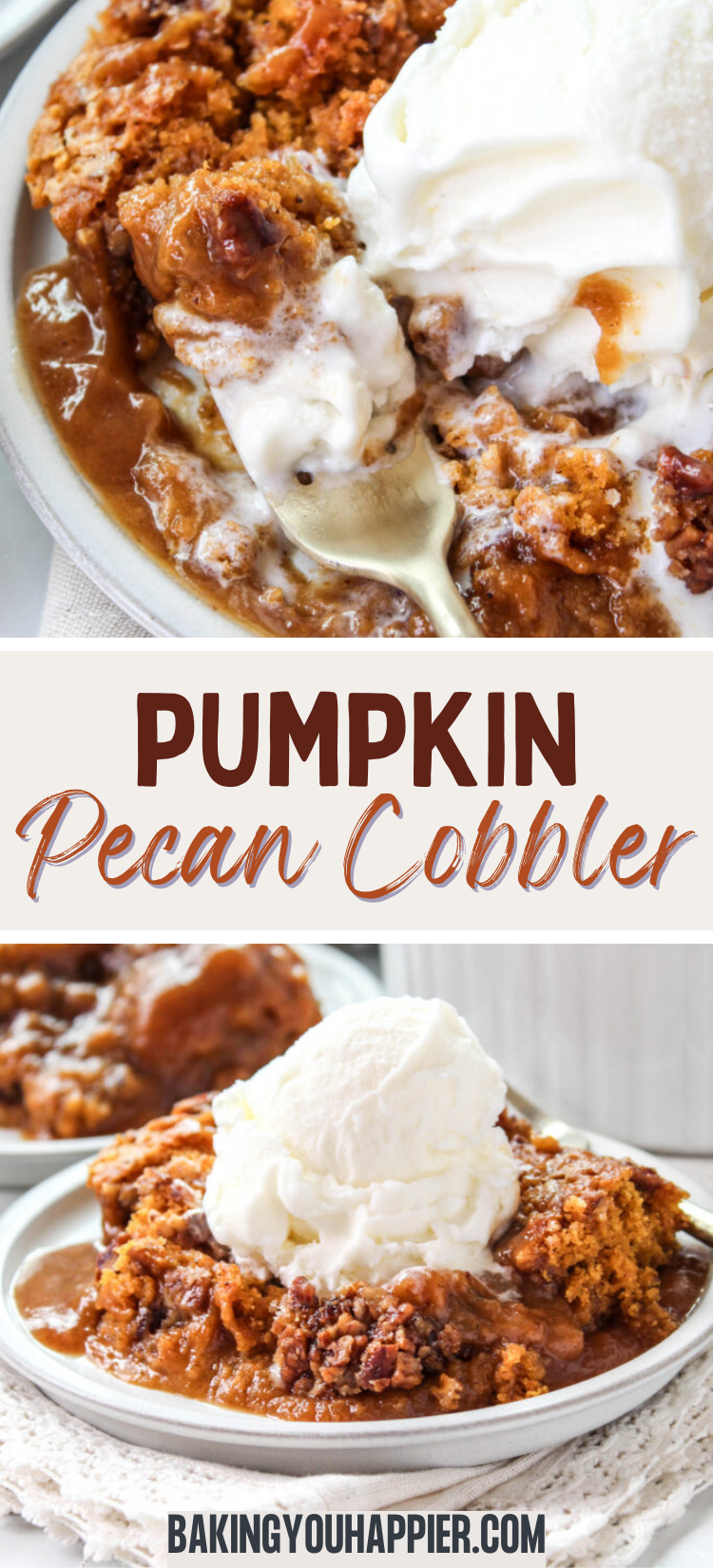 Pumpkin Pecan Cobbler - Baking You Happier