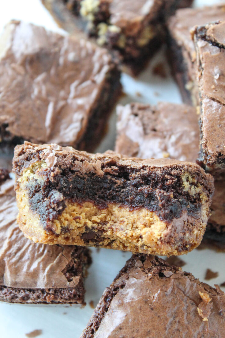 Reese's Stuffed Brookie Bars