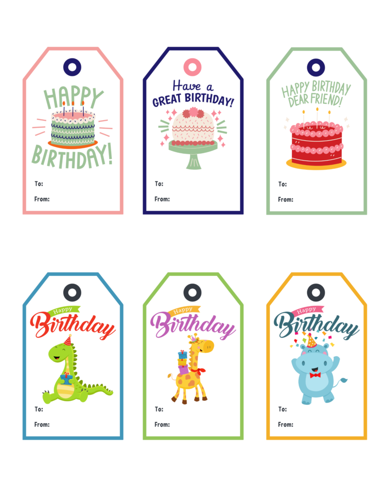 Free Printable Birthday Gift Tags Baking You Happier