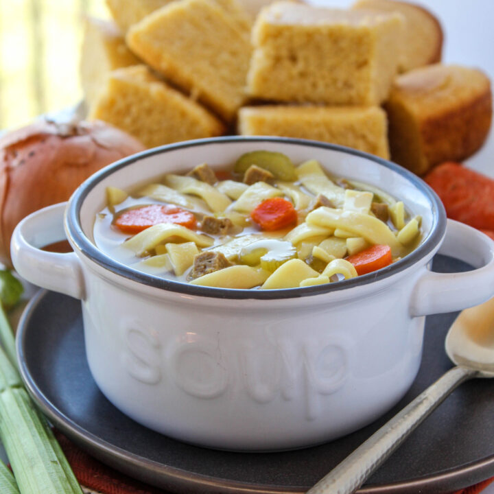 Vegetarian Chicken Noodle Soup