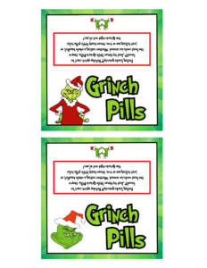 Free Printable Grinch Pills Bag Topper | Baking You Happier