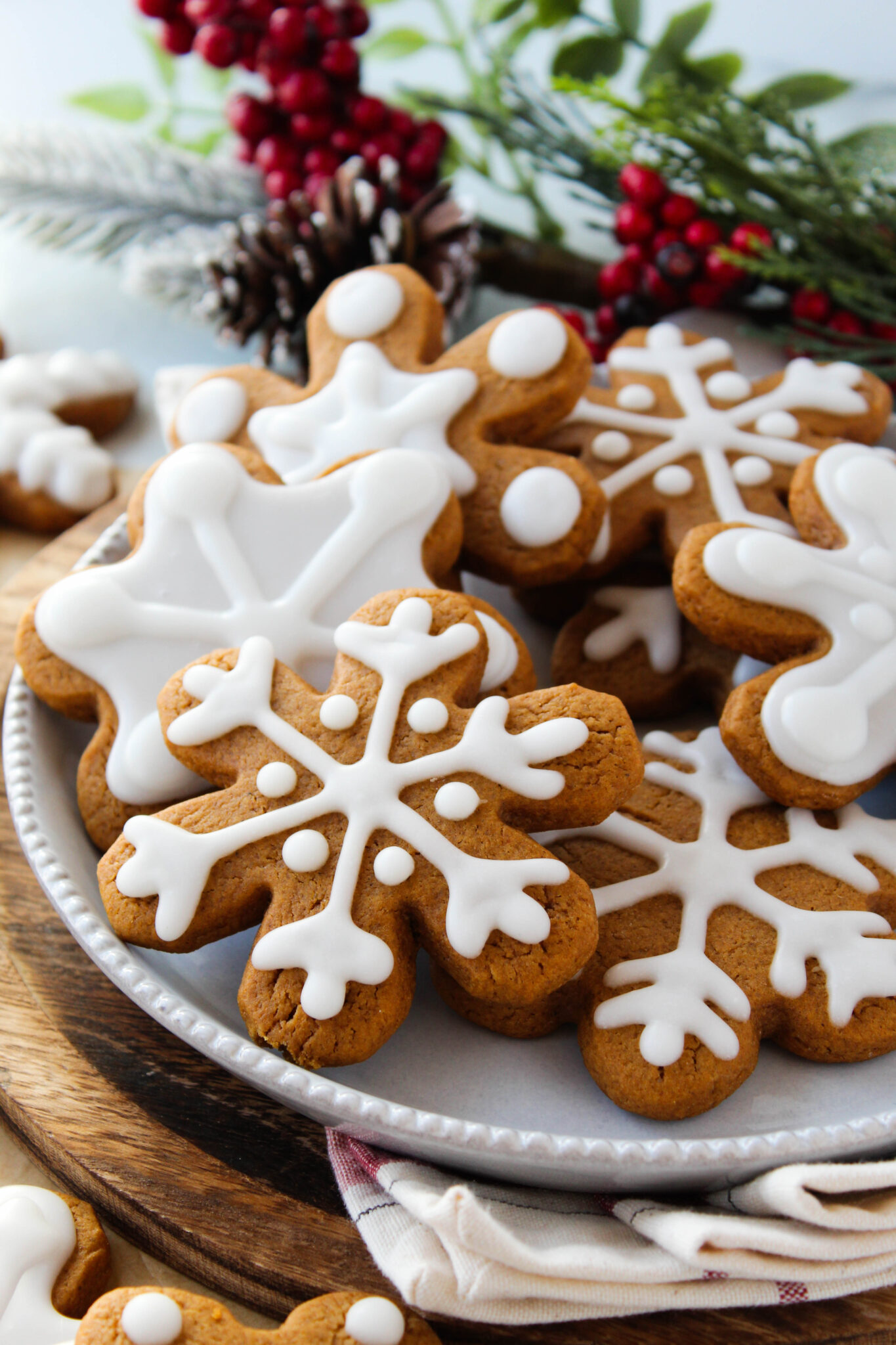 Gingerbread Snowflake Cookies | Baking You Happier