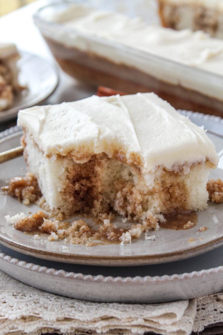 Cinnamon Roll Poke Cake