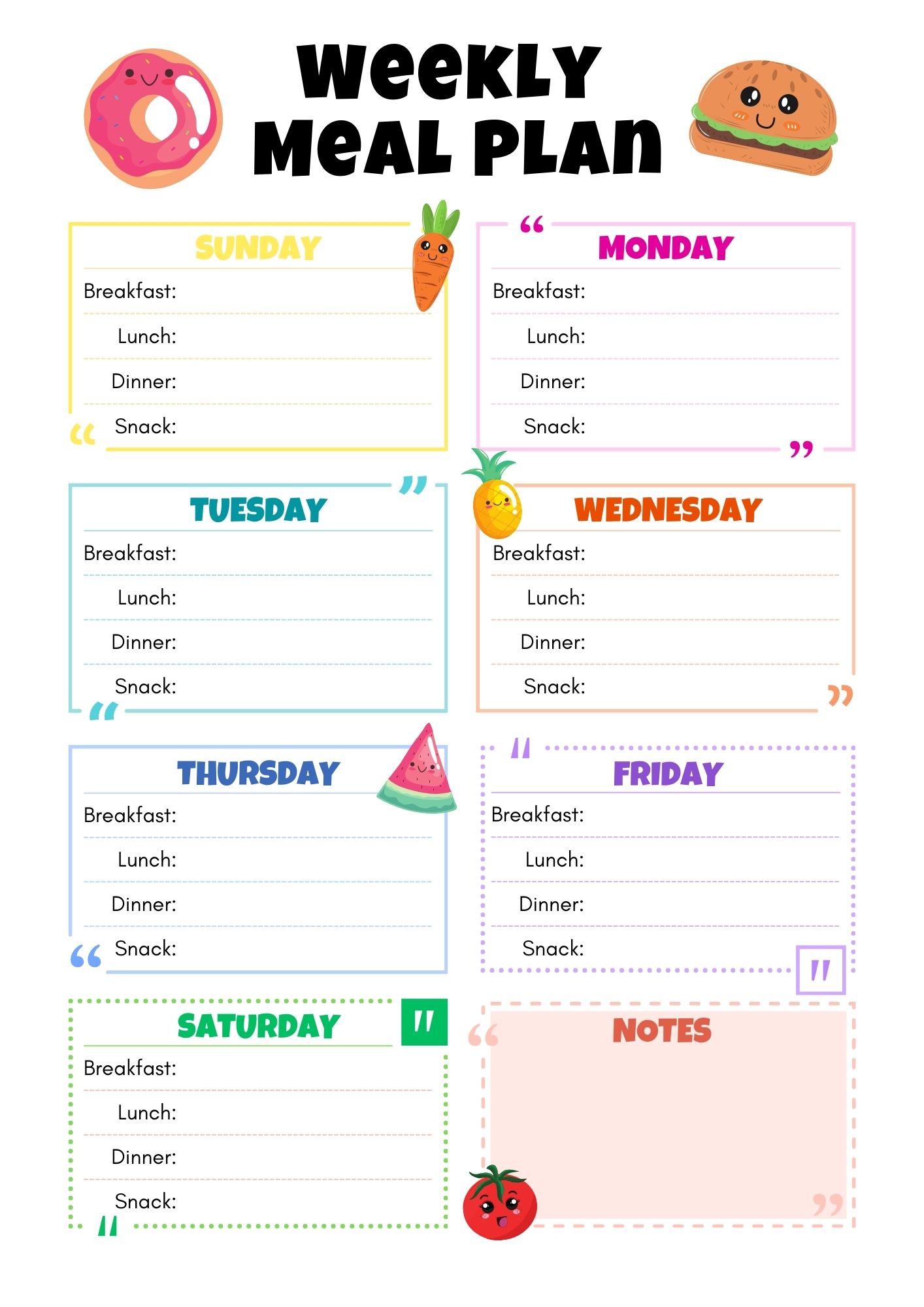 Free Printable Weekly Meal Planners | Baking You Happier
