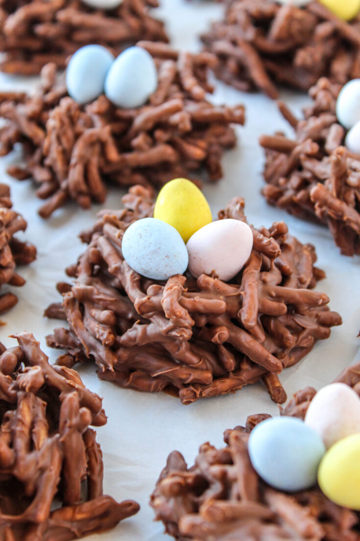 No Bake Chocolate Bird's Nest Cookies