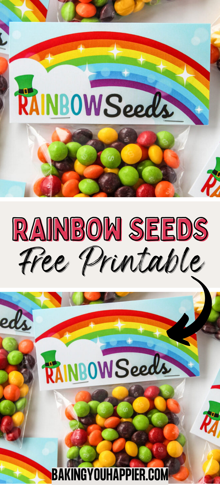 Rainbow Seeds Free Printable Bag Topper | Baking You Happier