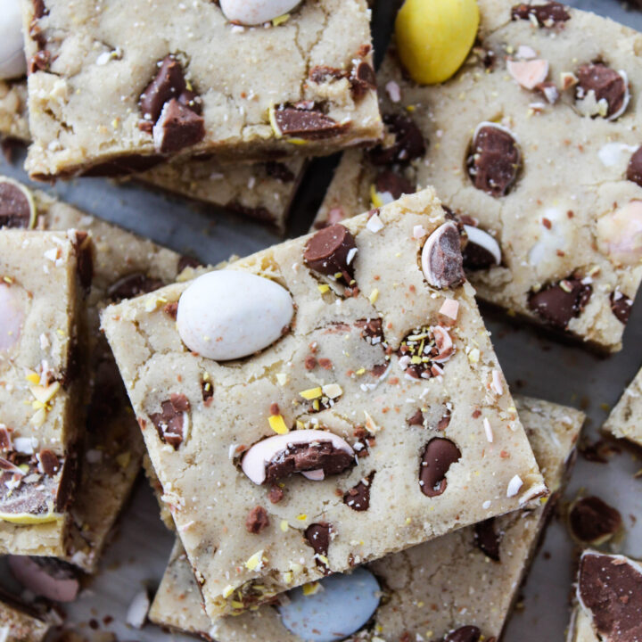 Mini Cadbury Egg Cookie Bars