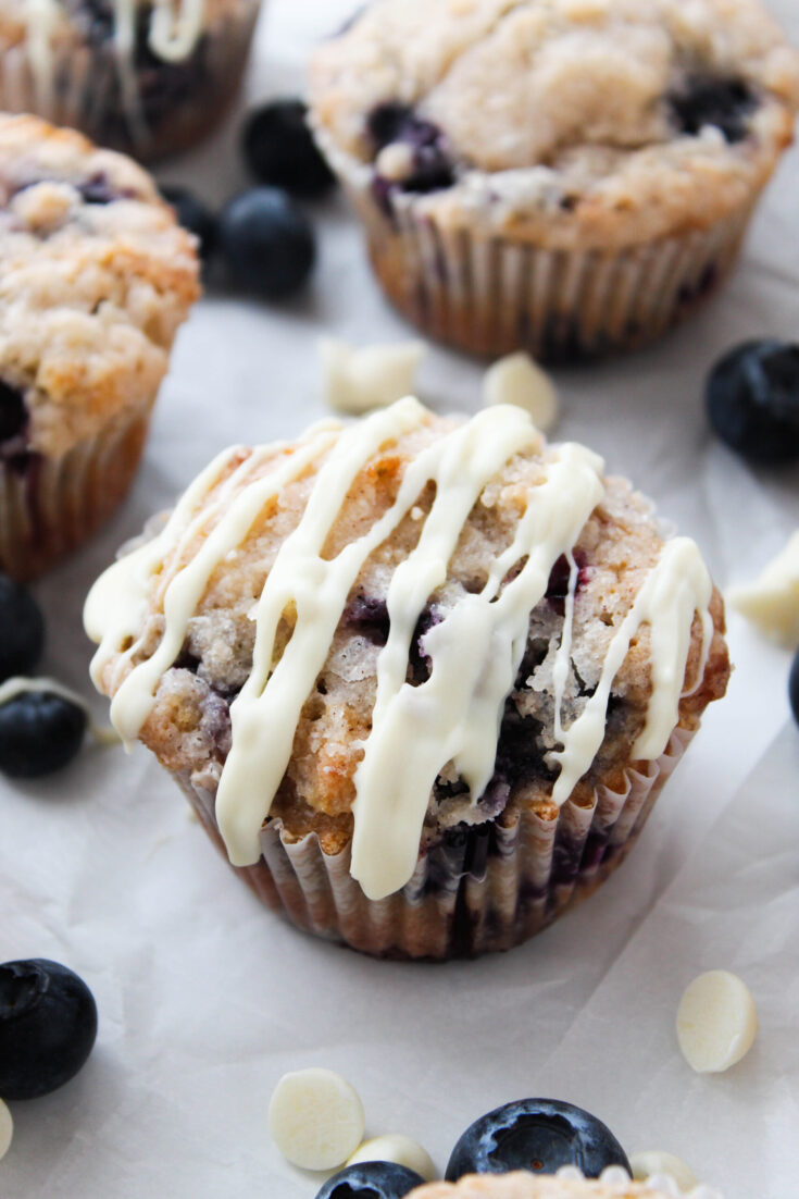 White Chocolate Blueberry Muffins