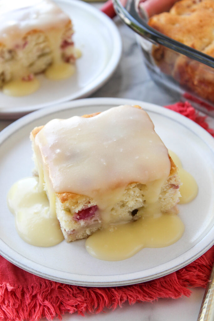 Rhubarb Cake with Butter Sauce